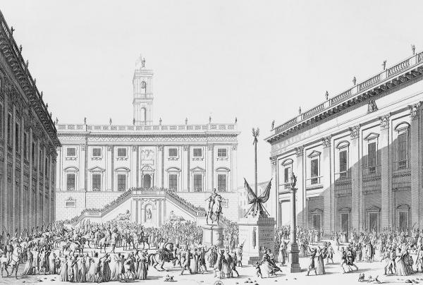 Proclamation de la République romaine sur la place du Capitole, 15 février 1798.