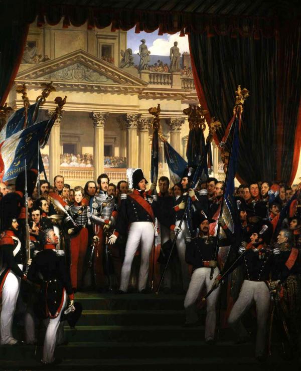 Louis-Philippe remet les drapeaux à la Garde nationale de Paris, 29 août 1830.