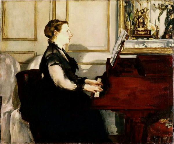 Madame Manet au piano.