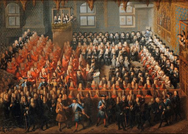 Lit de justice tenu par Louis XV.