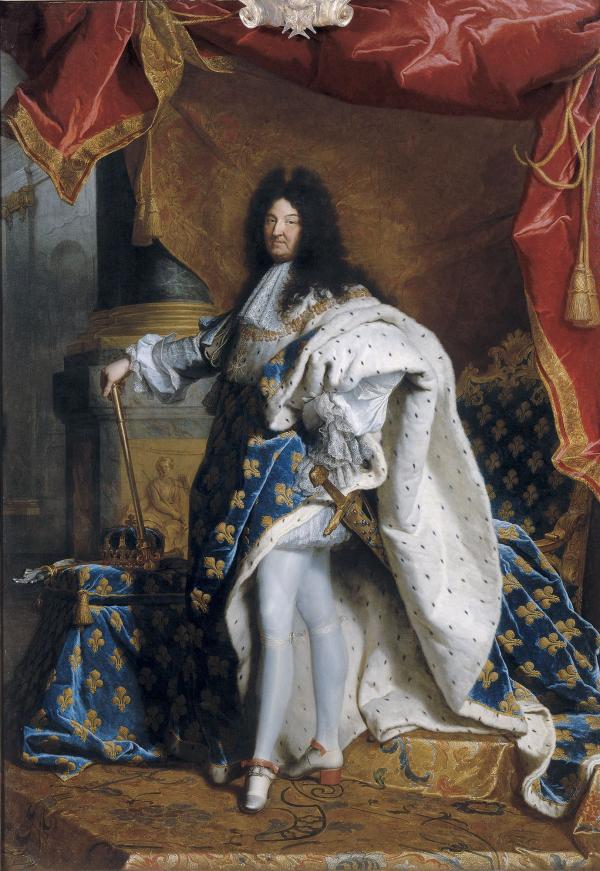 Portrait en pied de Louis XIV âgé de 63 ans en grand costume royal (1638-1715).
