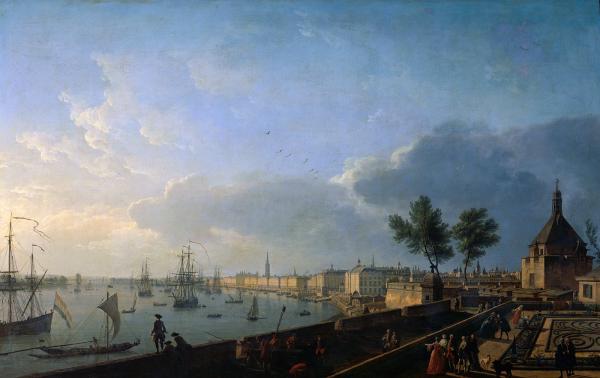 Deuxième vue du port de Bordeaux, prise du château Trompette.