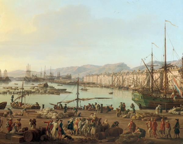 Le Port vieux de Toulon. La vue est prise du côté des Magasins aux vivres (détail)