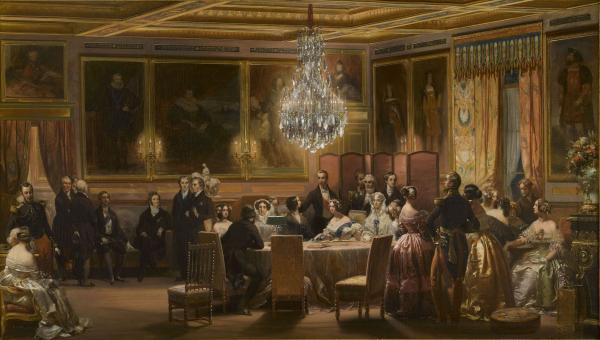 Réception en l'honneur de la reine Victoria dans le Salon des Rois au château d'Eu le 3 septembre 1843.
