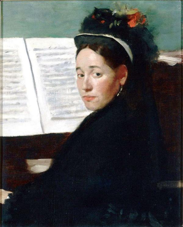 Mademoiselle Dihau au piano.