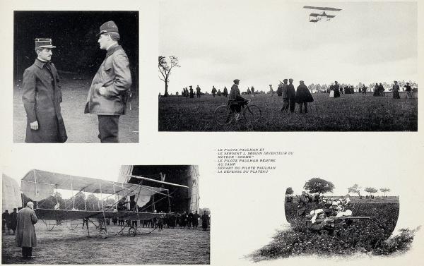 La première utilisation des aéroplanes lors des manœuvres de Picardie de 1910. Planche 7.