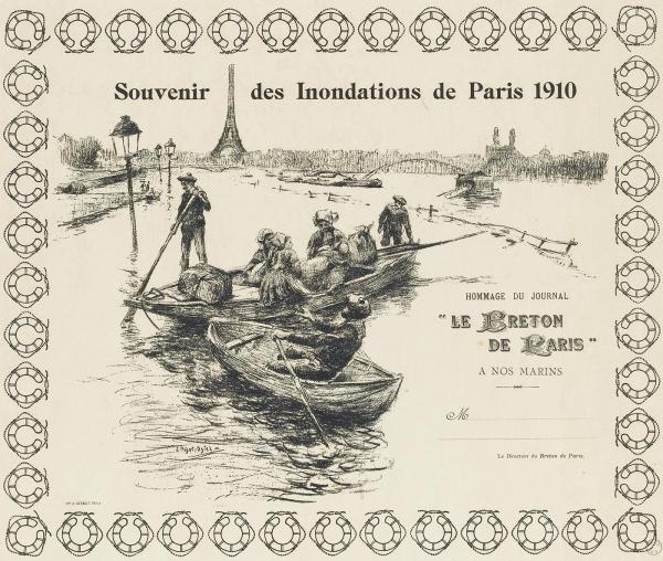 Souvenir des inondations de Paris 1910.