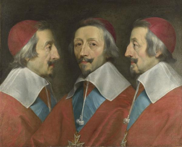 Triple portrait du cardinal Richelieu.