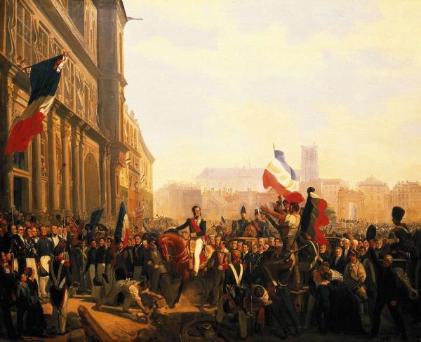 Louis-Philippe, Duc d'Orléans, arrive à l'Hôtel de Ville de Paris