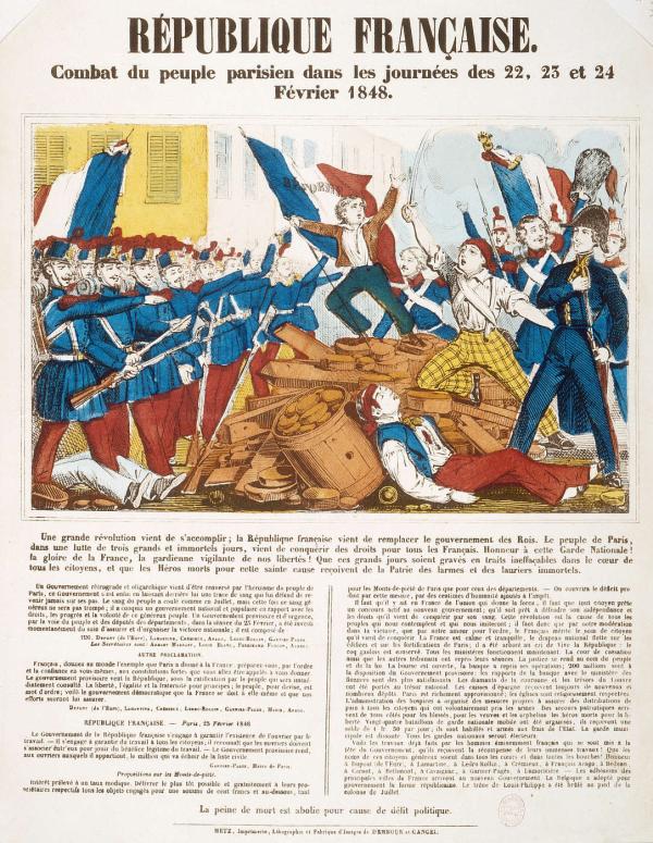 Combat du peuple parisien dans les journées des 22, 23 et 24 février 1848.