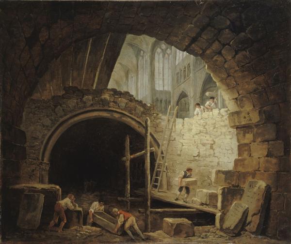 La violation des caveaux des rois dans la basilique Saint-Denis, en octobre 1793.