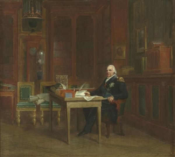 Louis XVIII dans son cabinet de travail aux Tuileries