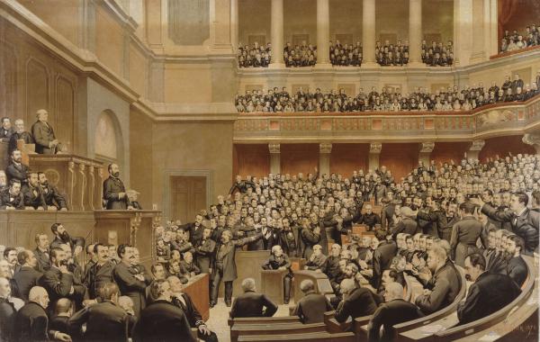 Thiers salué du titre de <i>Libérateur du territoire</i> à la Chambre des députés