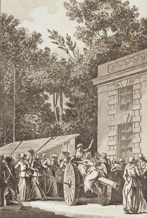 Les Dames de la Halle et autres femmes partant de Paris pour Versailles