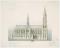 Projet d'achèvement de la cathédrale de Moulins (Allier) : élévation de la façade latérale.