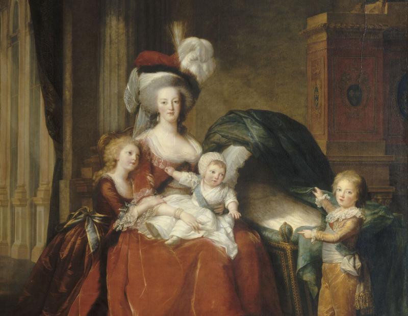 famille royale avec Marie-Antoinette et ses enfants