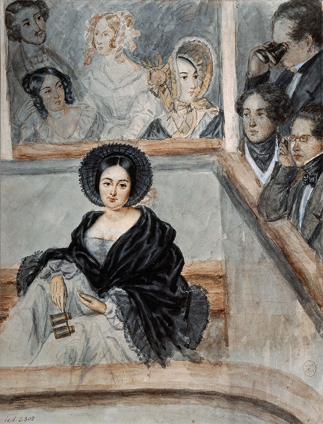 Marie Duplessis dans sa loge. Camille ROQUEPLAN (1803 - 1855) 1845 Musée Carnavalet La dame aux camélias