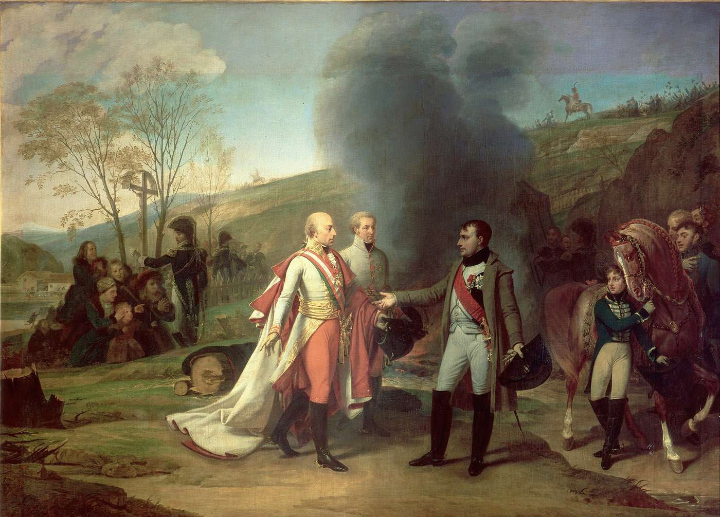 Entrevue de Napoléon Ier et de François II après la bataille d'Austerlitz. Entrevue de Napoléon Ier et de François II après la bataille d'Austerlitz.